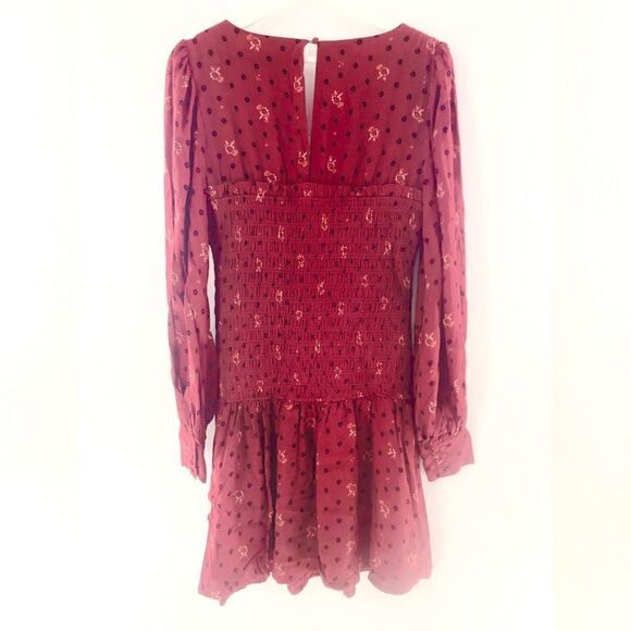 NWT Free People drop waist ruby cosmo puff sleeve dress - Picture 3 of 13